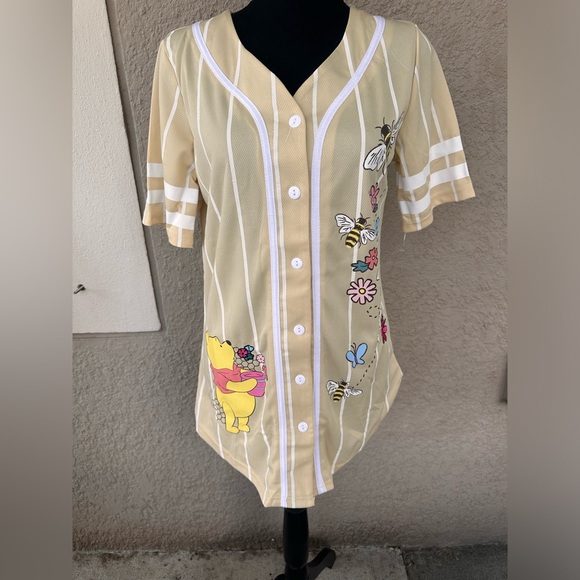 Disney Tops - Disney Winnie the Pooh and Piglet Striped Floral Baseball Jersey